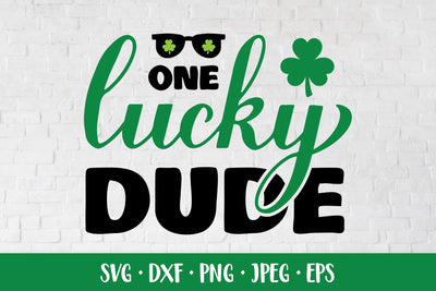 One lucky dude SVG. Funny Saint Patricks Day quote SVG LaBelezoka 
