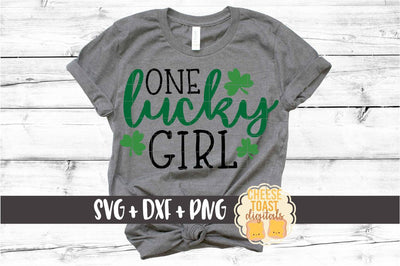 One Lucky Girl - St. Patrick's Day SVG PNG DXF Cut Files SVG Cheese Toast Digitals 