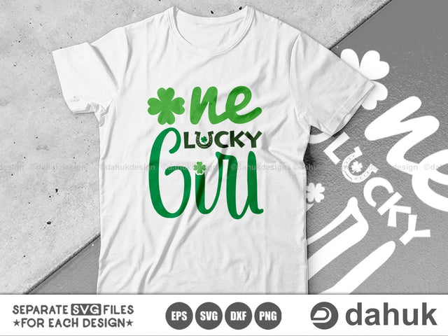 One Lucky Girl svg, St. Patrick's Day svg, Saint patrick's Day svg, Unicorn svg, Shamrock svg SVG dahukdesign 