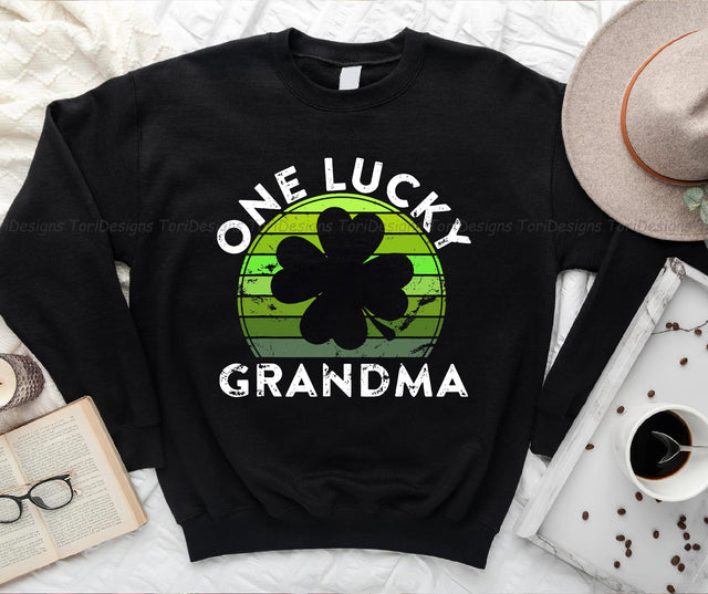 One Lucky Grandma PNG, St. Patrick's Day, Grandma Shamrock Sublimation Design Downloads Sublimation ToriDesigns 