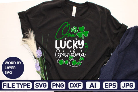 One Lucky Grandma SVG Design SVGs,Quotes and Sayings,Food & Drink,On Sale, Print & Cut SVG DesignPlante 503 
