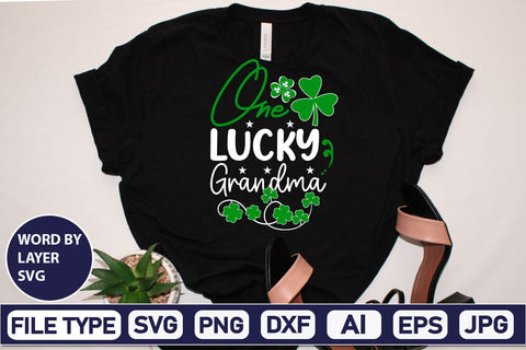 One Lucky Grandma SVG Design SVGs,Quotes and Sayings,Food & Drink,On Sale, Print & Cut SVG DesignPlante 503 