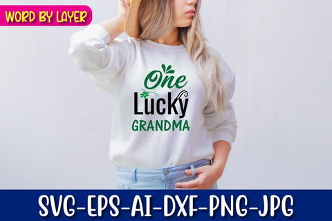 One Lucky Grandma Svg SVG Blessedprint 