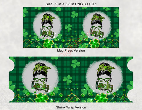 One lucky mama Coffee Mug Design 11oz and 15 oz Mug Sublimation full Wrap Template PNG Instant Download Sublimation StudioDigitalStore 