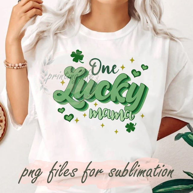 One Lucky Mama PNG, St Patrick's Day Png, Patrick's Day Png File, Retro St. Patty's Day Png, Sublimation Design Sublimation PrintingLife 
