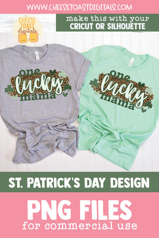 One Lucky Mama | St Patrick's Day Sublimation PNG Sublimation Cheese Toast Digitals 