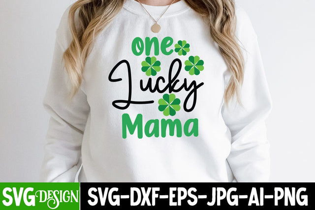 One Lucky Mama SVG Cut File, One Lucky Mama SVG Design, St.Patrick's Sublimation PNG, St.Patrick's Flag SVG Cut File, St.Patrick's Clipart PNG SVG BlackCatsMedia 
