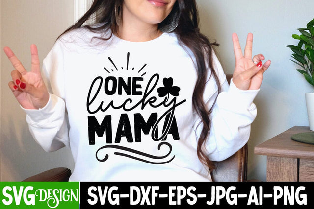 One Lucky Mama SVG Cut File SVG BlackCatsMedia 