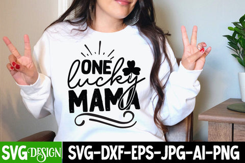 One Lucky Mama SVG Cut File SVG BlackCatsMedia 