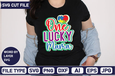 One Lucky Mama SVG Cut File SVG DesignPlante 503 