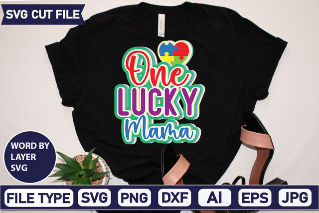 One Lucky Mama SVG Cut File SVG DesignPlante 503 