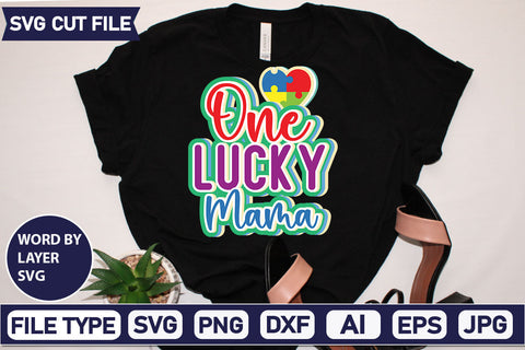 One Lucky Mama SVG Cut File SVG DesignPlante 503 
