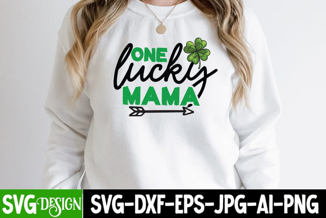 One Lucky Mama SVG Cut File,One Lucky Mama Sublimation SVG BlackCatsMedia 