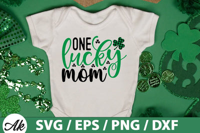 One lucky mom SVG SVG akazaddesign 