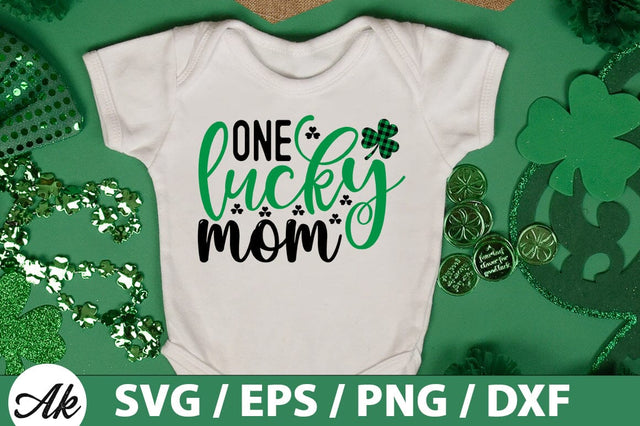 One lucky mom SVG SVG akazaddesign 