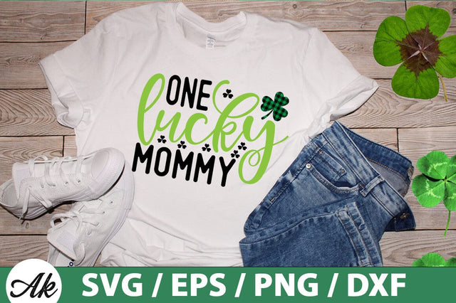 One lucky mommy SVG SVG akazaddesign 