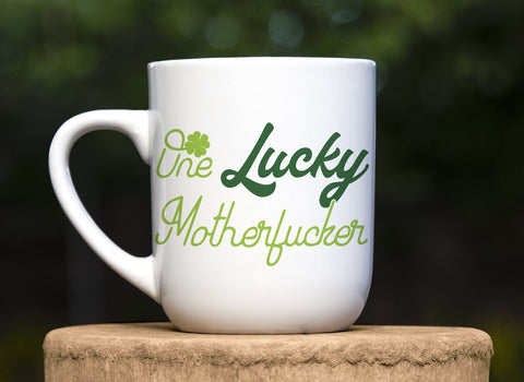 One Lucky Motherfucker Shamrock St Patrick's Day Adult SVG Design | So Fontsy SVG Crafting After Dark 