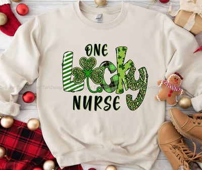 One Lucky Nurse Png, Saint Patricks Png, Lucky Png, St. Patricks Day, Nurse Png, Sublimation Design, Instant Download Sublimation ToriDesigns 