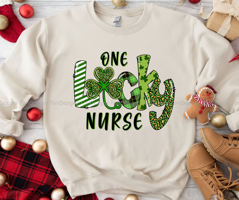 One Lucky Nurse Png, Saint Patricks Png, Lucky Png, St. Patricks Day, Nurse Png, Sublimation Design, Instant Download Sublimation ToriDesigns 