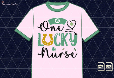 One Lucky Nurse PNG, St. Patrick’s Nurse Sublimation, Patrick’s Nurse Shirt Sublimation, One Lucky Nurse Sublimation Print Template Sublimation Depiction Studio 
