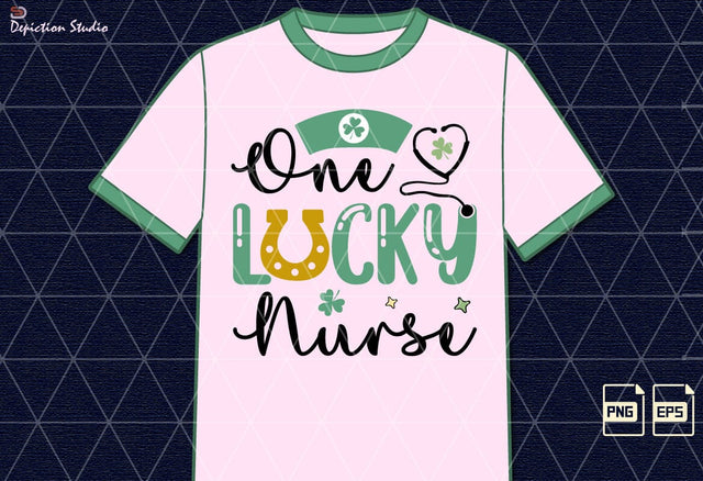 One Lucky Nurse PNG, St. Patrick’s Nurse Sublimation, Patrick’s Nurse Shirt Sublimation, One Lucky Nurse Sublimation Print Template Sublimation Depiction Studio 