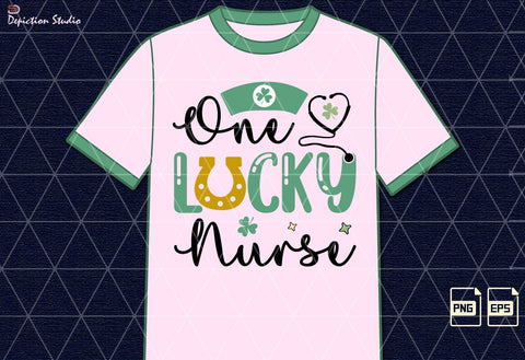One Lucky Nurse PNG, St. Patrick’s Nurse Sublimation, Patrick’s Nurse Shirt Sublimation, One Lucky Nurse Sublimation Print Template Sublimation Depiction Studio 