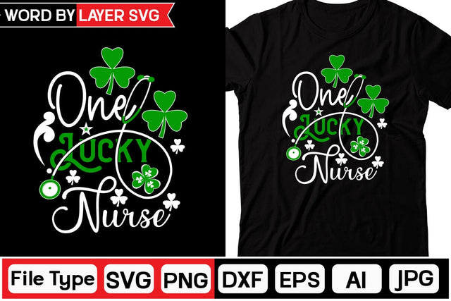 One Lucky Nurse SVG Cut File SVGs,Quotes and Sayings,Food & Drink,On Sale, Print & Cut SVG DesignPlante 503 