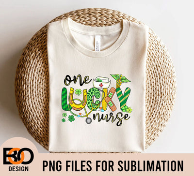 One lucky Nurse with elements png sublimation design download, St. Patricks Day png, nurse png, lucky nurse png, sublimate designs download Sublimation BOO-design 