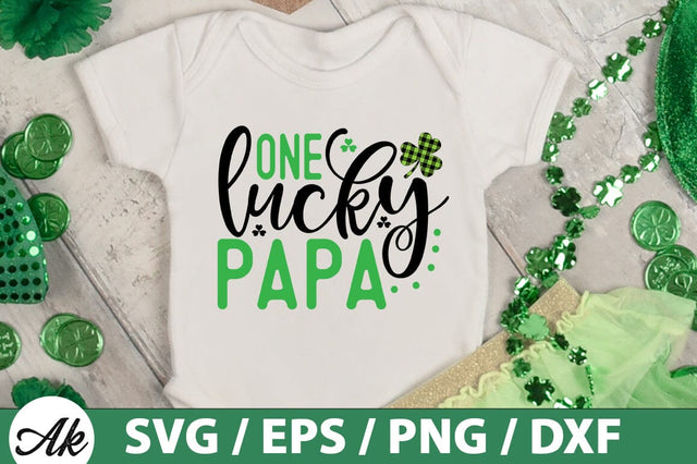 One lucky papa SVG SVG akazaddesign 