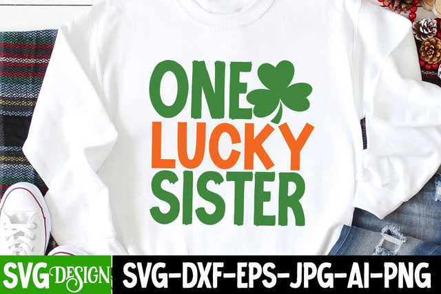 One Lucky Sister SVG Cut FIle SVG BlackCatsMedia 