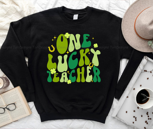 One Lucky Teacher St Patricks Png, Lucky Teacher, St Patricks Day Png, T Shirt Design Png, Download Png, T Shirt Design Png Sublimation ToriDesigns 