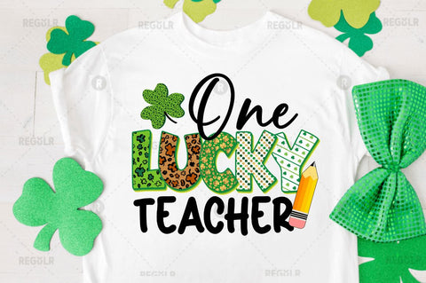 One lucky teacher Sublimation PNG Sublimation Regulrcrative 