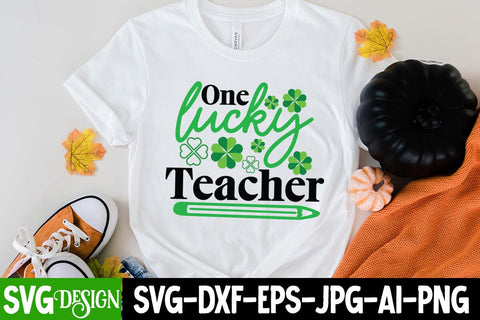 One Lucky Teacher SVG Cut File SVG BlackCatsMedia 