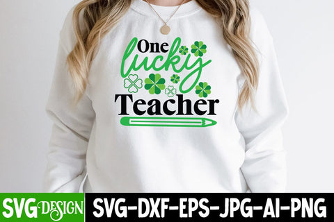One Lucky Teacher SVG Cut File SVG BlackCatsMedia 