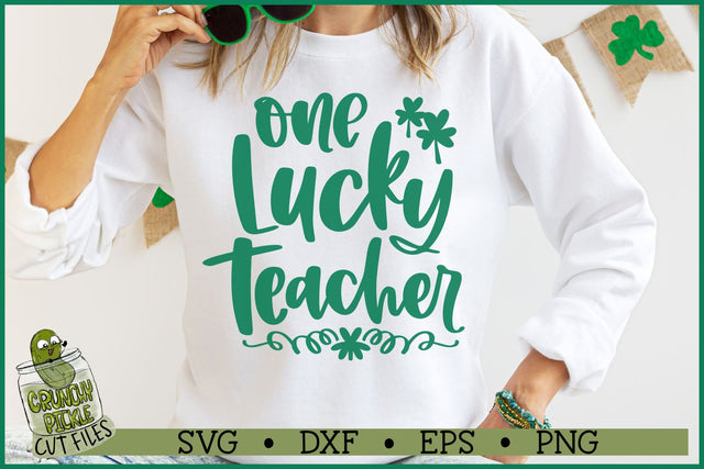 One Lucky Teacher SVG File SVG Crunchy Pickle 