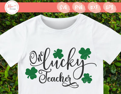 One Lucky Teacher - SVG, PNG, DXF, EPS SVG Elsie Loves Design 