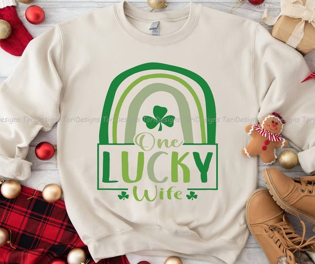 One lucky Wife St Patrick's Day PNG, Wife PNG Digital Download, St Patrick Wife Sublimation Sublimation ToriDesigns 