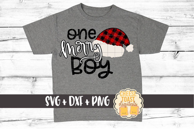 One Merry Boy - Buffalo Plaid Santa Hat - Christmas SVG Files SVG Cheese Toast Digitals 