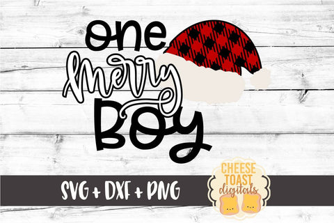 One Merry Boy - Buffalo Plaid Santa Hat - Christmas SVG Files SVG Cheese Toast Digitals 