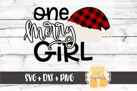 One Merry Girl - Buffalo Plaid Santa Hat - Christmas SVG Files SVG Cheese Toast Digitals 