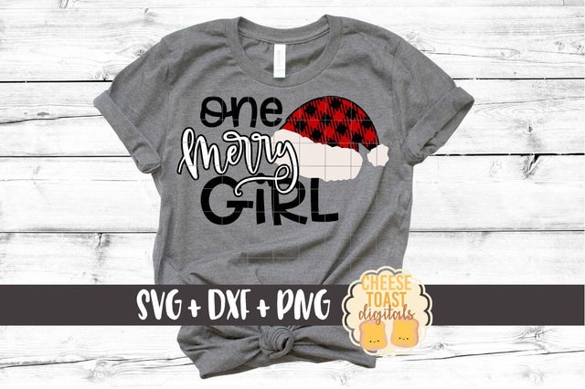 One Merry Girl - Buffalo Plaid Santa Hat - Christmas SVG Files SVG Cheese Toast Digitals 
