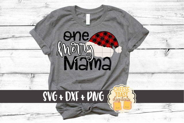 One Merry Mama - Buffalo Plaid Santa Hat - Christmas SVG Files SVG Cheese Toast Digitals 