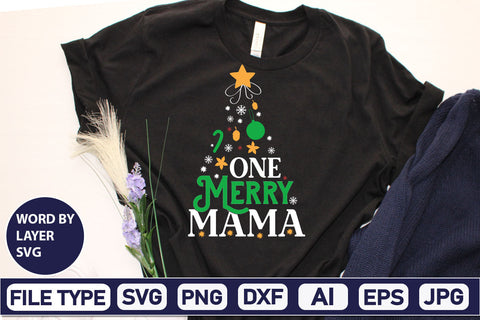 One Merry Mama SVG Cut File SVGs,Quotes and Sayings,Food & Drink,On Sale, Print & Cut SVG DesignPlante 503 