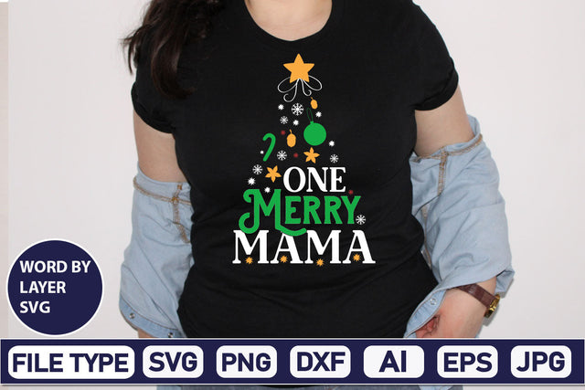 One Merry Mama SVG Cut File SVGs,Quotes and Sayings,Food & Drink,On Sale, Print & Cut SVG DesignPlante 503 