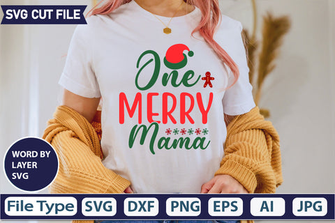 ONE MERRY MAMA SVG CUT FILE,SVGs,quotes-and-sayings,food-drink,mini-bundles,print-cut,on-sale, SVG DesignPlante 503 