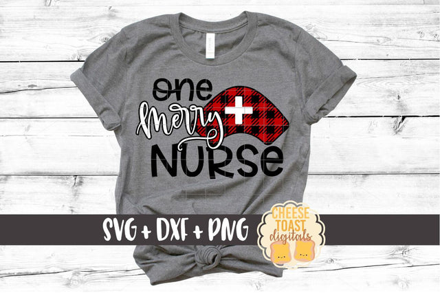 One Merry Nurse - Buffalo Plaid - Christmas SVG Files SVG Cheese Toast Digitals 