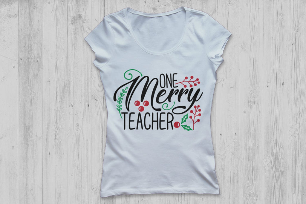 One Merry Teacher| Christmas SVG Cutting Files. - So Fontsy