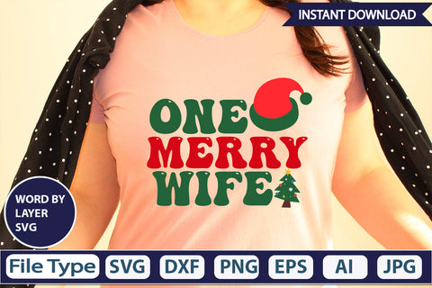 One Merry Wife SVG Cut File SVGs,Quotes and Sayings,Food & Drink,On Sale, Print & Cut SVG DesignPlante 503 