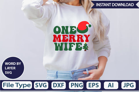One Merry Wife SVG Cut File SVGs,Quotes and Sayings,Food & Drink,On Sale, Print & Cut SVG DesignPlante 503 