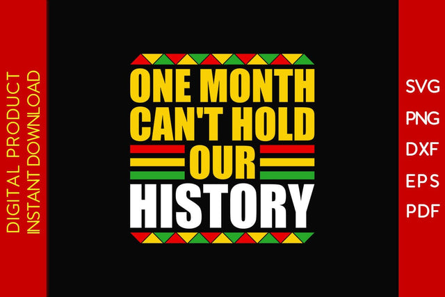 One Month Can't Hold Our History Juneteenth SVG PNG PDF Cut File SVG Creativedesigntee 